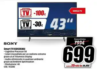 MediaWorld Sony Supporto Tv offerta