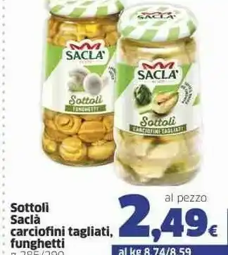 Sigma Saclà Carciofini sott'olio offerta