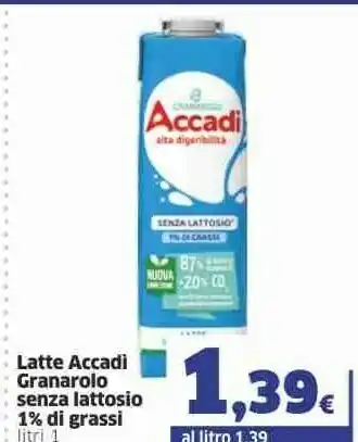 Sigma Accadì Latte Granarolo offerta