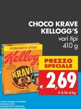 Tigros Kelloggs Cereali offerta
