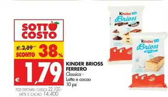 Tigros Kinder Brioss offerta
