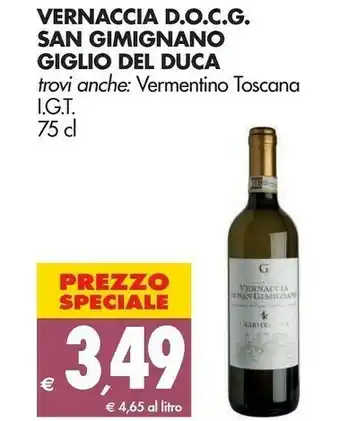 Tigros Giglio Vino bianco offerta