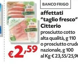 Pam Citterio Il Prosciutto Crudo Taglio Fresco Il Prosciutto Del Poggio 100 G(ml) offerta