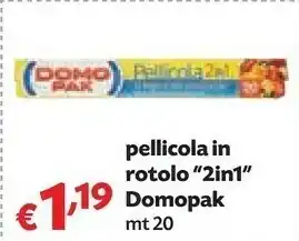 Pam Domopak Pellicola In Rotolo 2 In 1 offerta