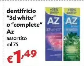 Pam Az Dentifricio 3d White offerta