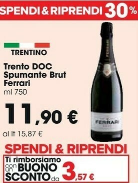 Carrefour Market Ferrari Trento Doc Spumante Brut offerta