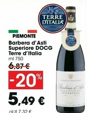 Carrefour Market Terre d'Italia Barbera D' Asti Superiore Docg offerta