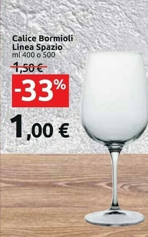 Carrefour Market Bormioli Rocco Calice Linea Spazio offerta