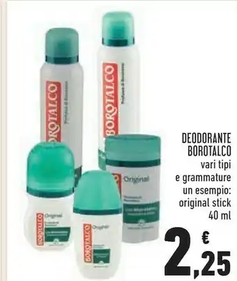 Conad Borotalco Original Unisex Deodorante In Stick 40 Ml offerta