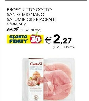 Esselunga Prosciutto cotto offerta