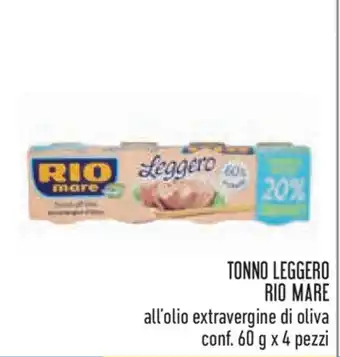Conad Rio Mare Tonno Leggero All'Olio Extravergine Di Oliva conf. 60 g x 4 pezzi offerta
