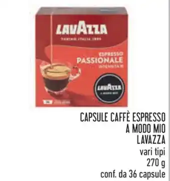 Conad Lavazza Capsule Caffè Espresso A Modo Mio 270 g offerta