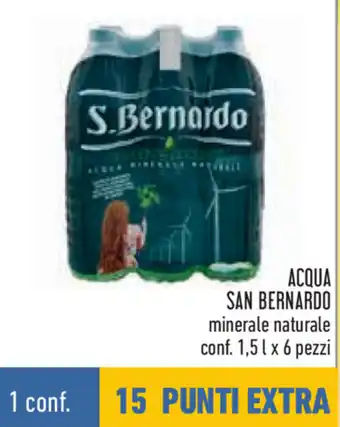 Conad San Bernardo Acqua Minerale Naturale conf. 1.5 l x 6 pezzi offerta
