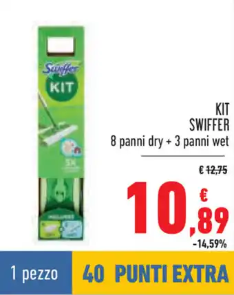 Conad Kit Swiffer 8 Panni Dry + 3 Panni Wet offerta