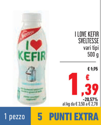 Conad Sveltesse I Love Kefir vari tipi 500 g offerta