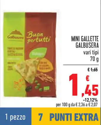 Conad Galbusera Mini Gallette vari tipi 70 g offerta