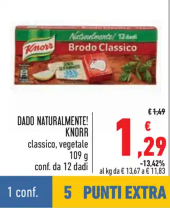 Conad Knorr Dado Naturalmente! Classico, Vegetale 109 g offerta