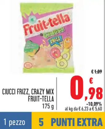 Conad Fruit-Tella Ciucci Frizz, Crazy Mix 175 g offerta