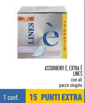 Conad Lines Assorbenti è, Extra è con Ali Pacco singolo offerta