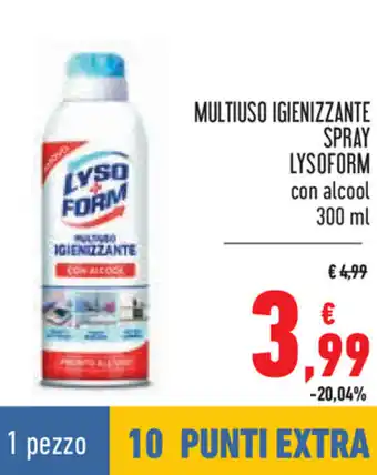 Conad Lysoform Multiuso Igienizzante Spray con alcool 300 ml offerta