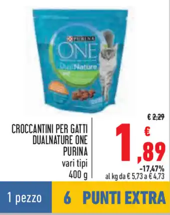 Conad Purina Croccantini Per Gatti Dualnature One vari tipi 400 g offerta