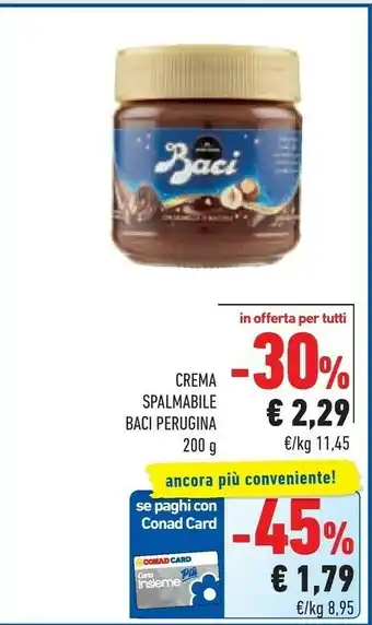 Conad Superstore Perugina Crema Spalmabile Baci 200 G offerta