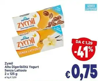 A&O Parmalat Zymil Alta Digeribilità Senza Lattosio Yogurt Alla Fragola 250 G(ml) offerta