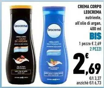 Conad Leocrema Crema Corpo Nutriente/ All'olio Di Argan 400 Ml offerta