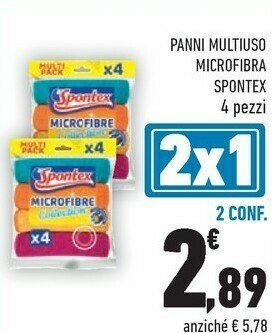 Conad Spontex Panni Multiuso Microfibra offerta