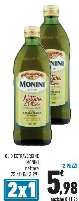 Conad Monini Olio Extravergine Di Oliva Bio 750 G(ml) offerta