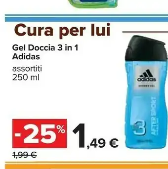 Carrefour Adidas 3614222812982 Doccia Gel Uomo Corpo E Capelli 250 Ml offerta