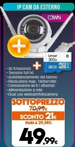 Expert Ezviz Ip Cam Da Esterno C3wn offerta