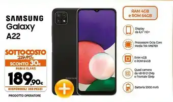 Expert Samsung Galaxy A22 5G 6.6" 64 GB Espandibile Gray offerta