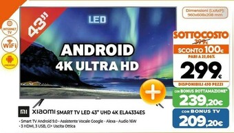 Expert Xiaomi Smart Tv Led 43" UHD 4K ELA4334ES offerta