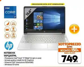 Expert HP 15s-fq2037nl Computer Portatile 39,6 Cm (15.6") Full HD Intel® Core™ I7 Di Undicesima Generazione 16 GB DDR4-SDRAM 512 GB offerta