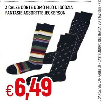 Jeckerson 3 Calze Carte Uomo Filo Di Scozia Fantasie