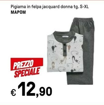 Iper La Grande Mapom Pigiama In Felpa Jacquard Donna offerta