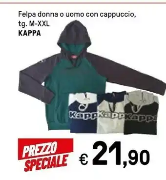 Iper La Grande Kappa Felpa Donna O Uomo Con Cappuccio offerta