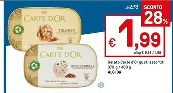 Iper La Grande Algida Carte D'Or Panna 400 G(ml) offerta