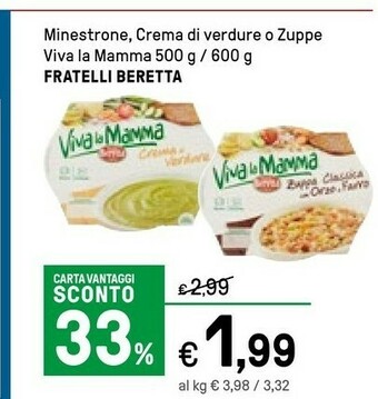 Iper La Grande Beretta Minestrone Classico Viva La Mamma 600 G(ml) offerta