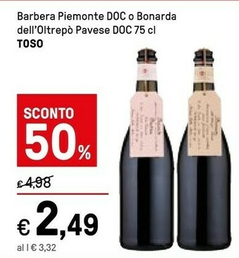 Iper La Grande Toso Piemonte Barbera 750 G(ml) offerta