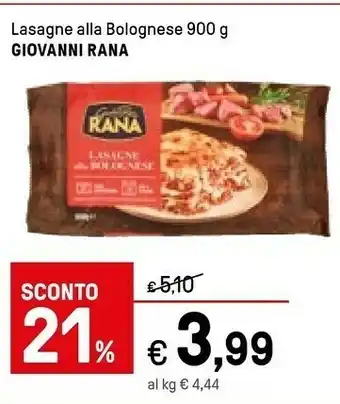 Iper La Grande Giovanni Rana - Lasagne Alla Bolognese offerta