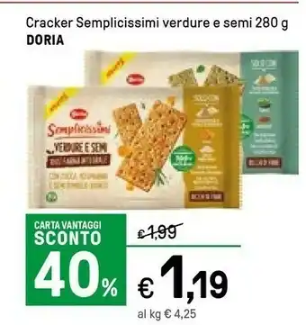 Iper La Grande Doria Cracker Semplicissimi Verdure E Semi offerta