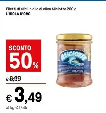 Iper La Grande L'isola d'oro Filetti Di Alici In Olio Di Oliva Aliciotte offerta