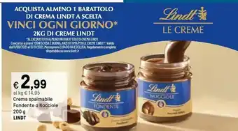 Iper La Grande Lindt Crema Nocciole 200 G(ml) offerta