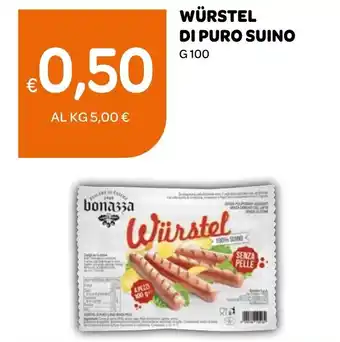 Ekom WÜRSTEL DI PURO SUINO G 100 offerta