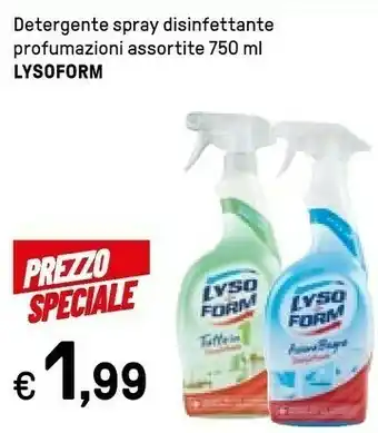 Iper La Grande Lysoform Detergente Spray Disinfettante Profumazioni Assortite 750 Ml offerta