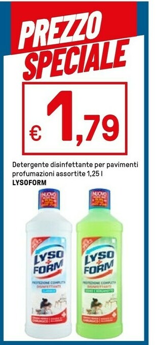 Iper La Grande Lysoform Detergente Disinfettante Per Pavimenti offerta