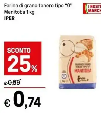 Iper La Grande Iper Farina Di Grano Tenero Tipo 0 Monitoba offerta