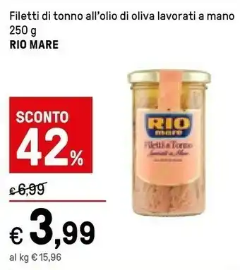 Iper La Grande Rio Mare Filetti Di Tonno All'olio Di Oliva Lavorati A Mano offerta